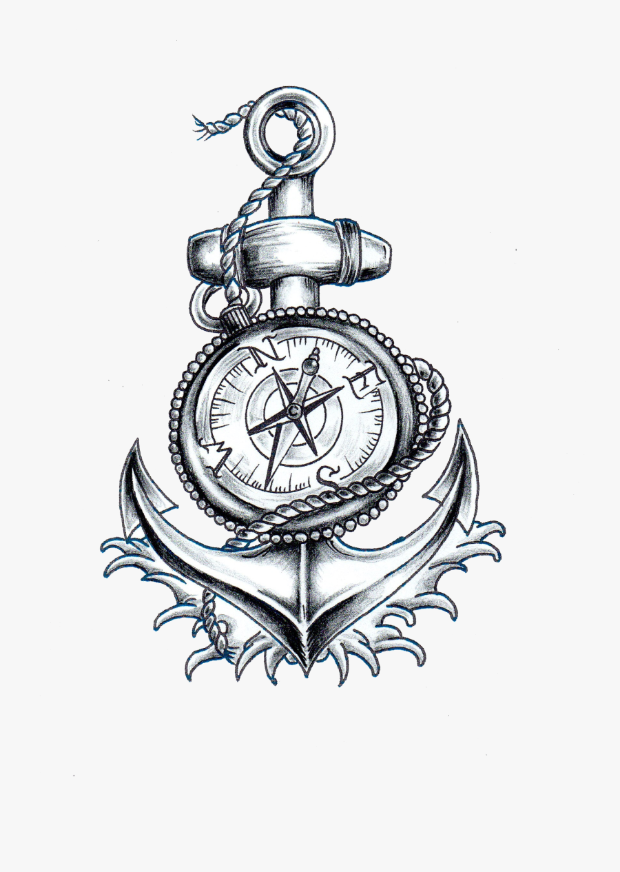 Nautical Anchor And Compass Clipart , Png Download - Nautical Compass With Anchor, Transparent Clipart