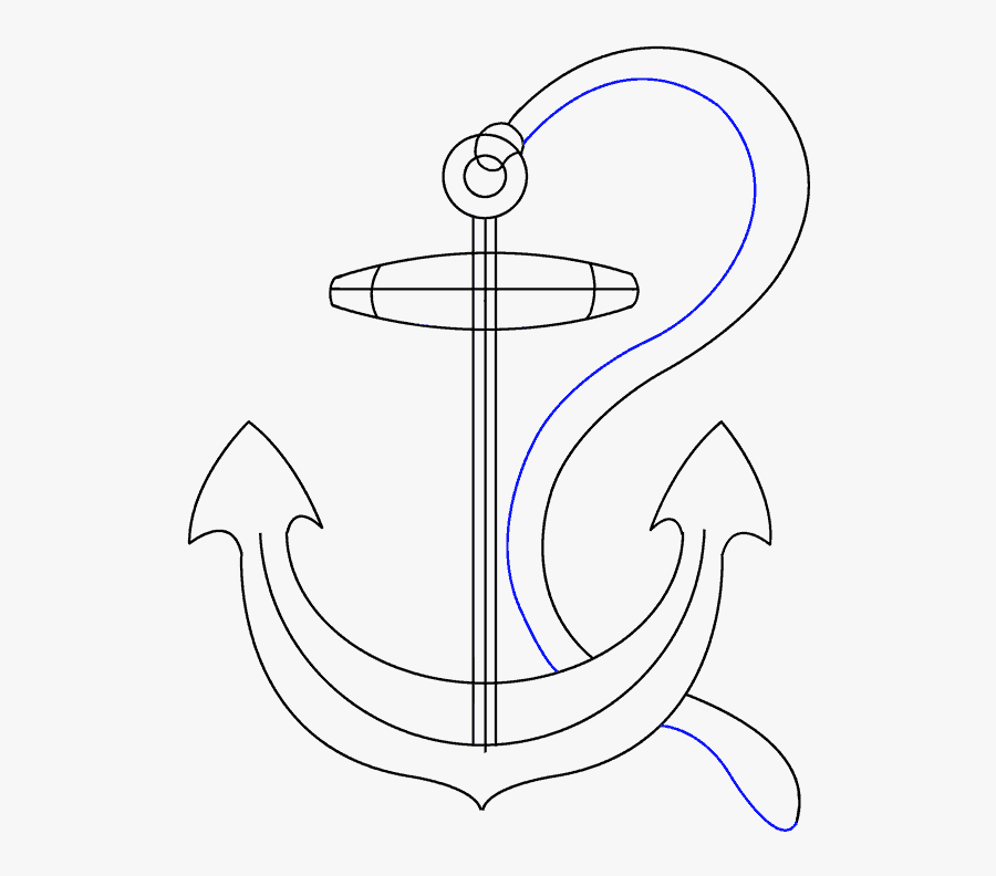 How To Draw Anchor - Line Art, Transparent Clipart