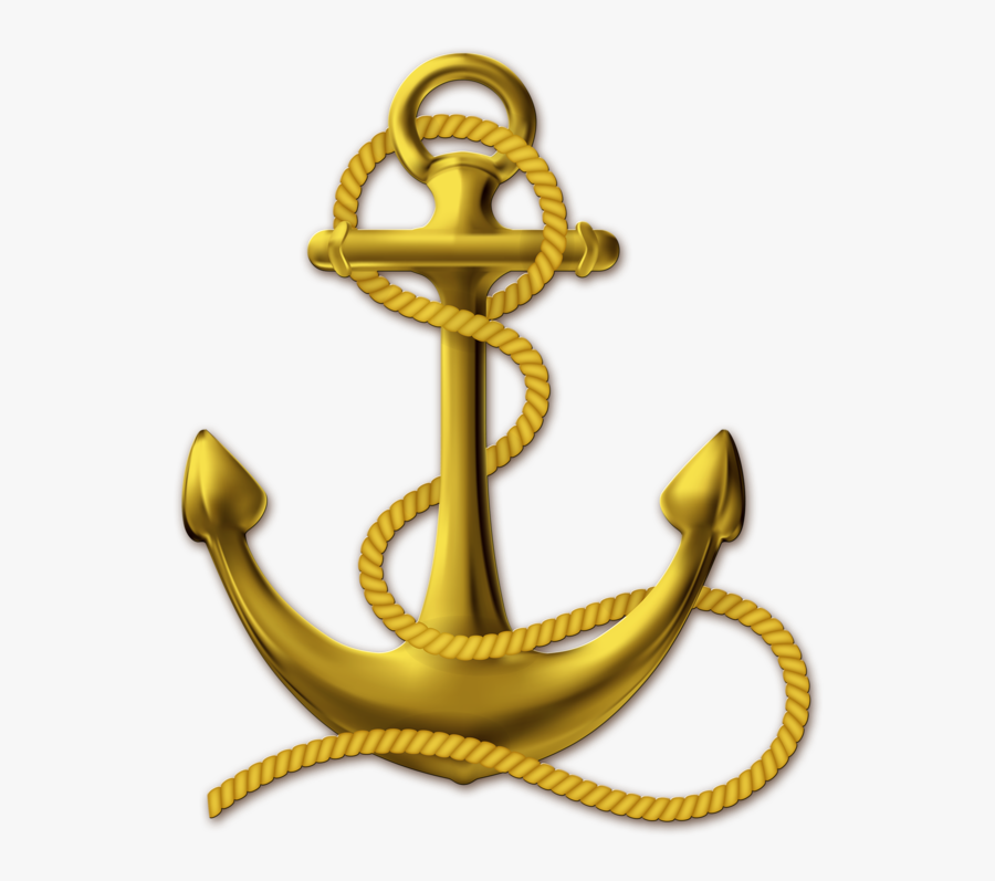 Anchor Clipart Gold - Anchor With Gold Rope Png, Transparent Clipart