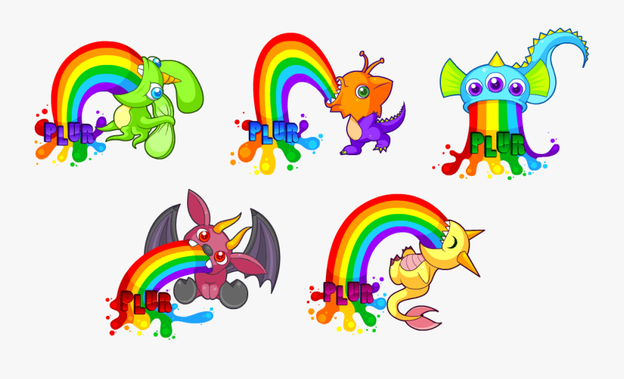Throwing Up Smiley - Monsters Puking Rainbows, Transparent Clipart