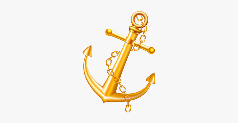 Golden Anchor - Graphic Design, Transparent Clipart