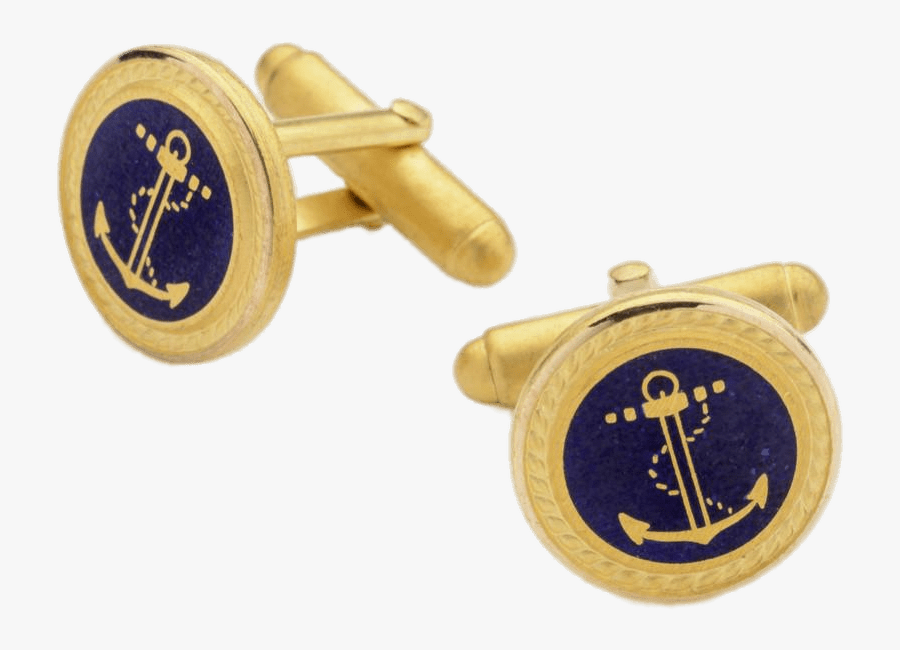 Anchor & Rope Cufflinks - Gold Anchor Cufflinks, Transparent Clipart