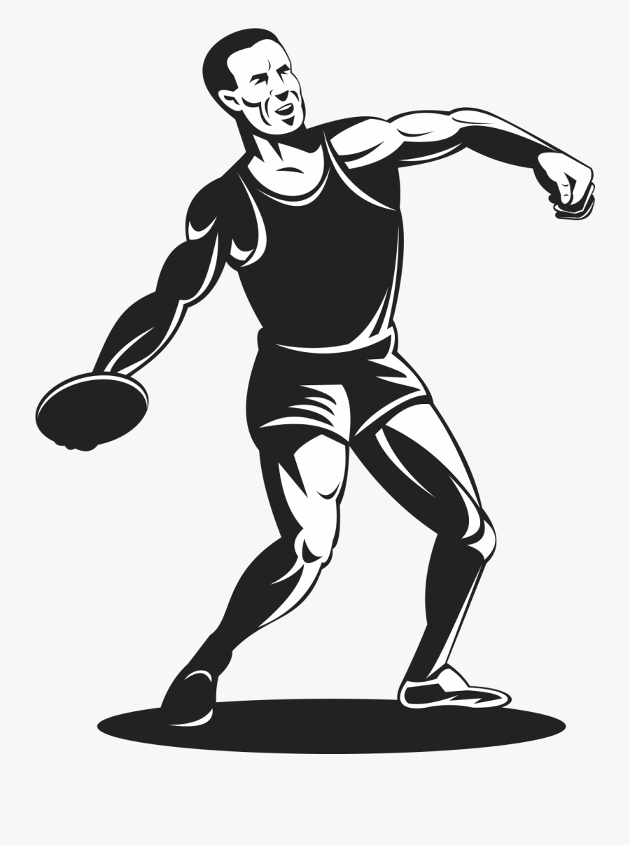 Throw Athlete Track And - Discus Throw, Transparent Clipart