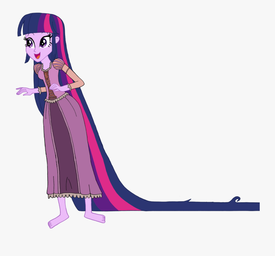 Twilight Sparkle As Rapunzel By Renthegodofhumor-db1rj7k - Twilight Sparkle Long Hair, Transparent Clipart