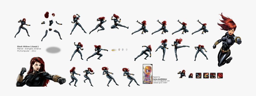 Black Widow Clipart Avengers Alliance - Black Widow Marvel Sprite, Transparent Clipart