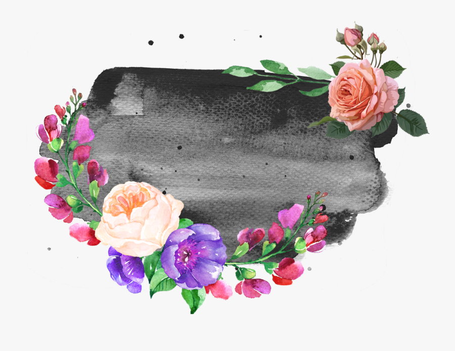 #flowers #vinesandleaves #colourful #header #logo #textart - Garden Roses, Transparent Clipart