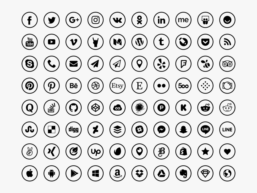 Media Icons Computer Sketch Social Free Clipart Hd - Transparent Vector Social Media Icons, Transparent Clipart