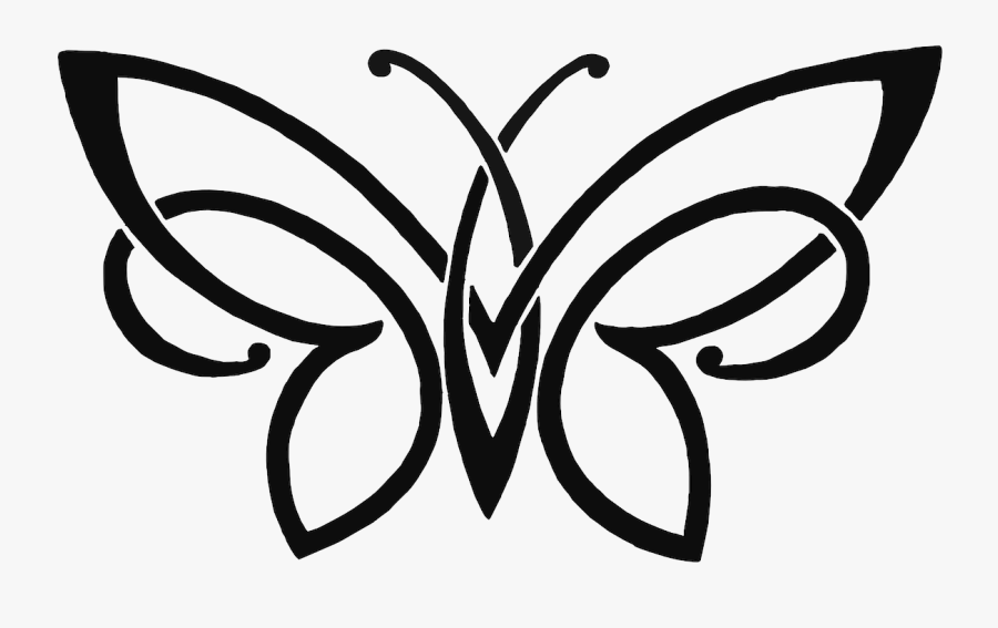Butterfly Pencil Sketch Drawing Free Png Hq Clipart - Simple Tribal Butterfly Tattoo, Transparent Clipart