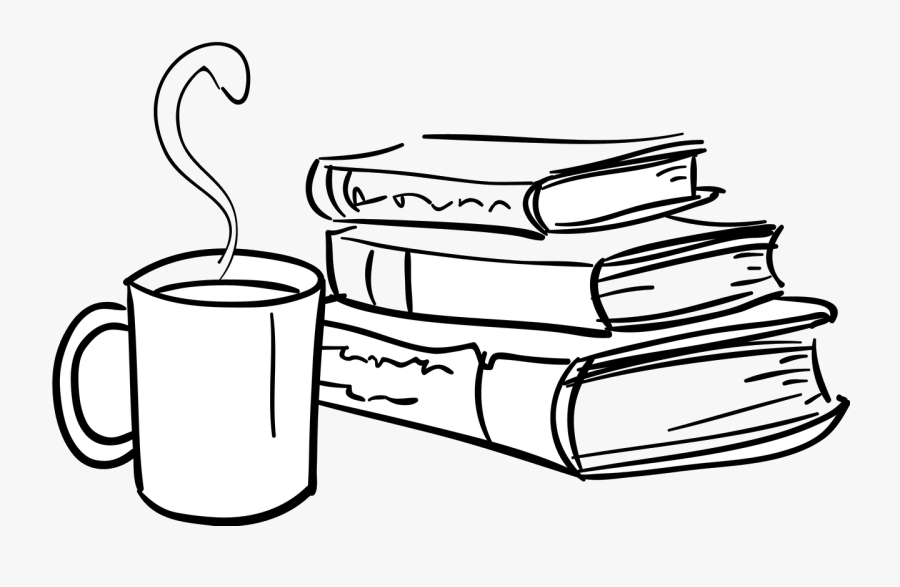 Book Clipart Sketch Free On Transparent Png - Cartoon Book And Coffee, Transparent Clipart