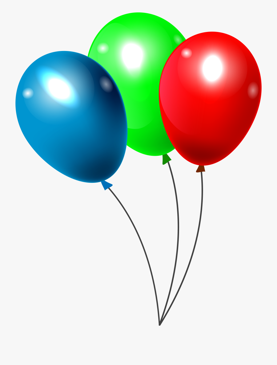 Three Balloons Png Clipar - Mickey Mouse Playing With Balloons, Transparent Clipart