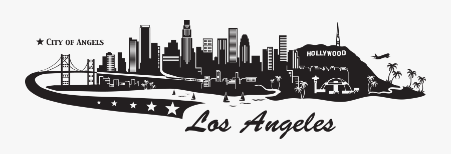 Los Angeles Skyline Decal Wall Decals Style And Apply - Los Angeles Skyline Png, Transparent Clipart