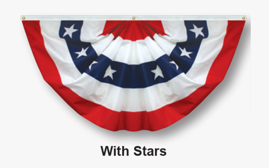American Flag Bunting Clipart - Pleated Fan Flags, Transparent Clipart