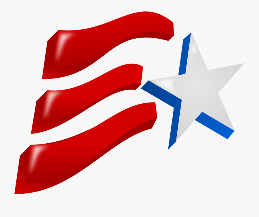Star, Flag, Red, Symbol, Stripes - Independence Day Clip Art, Transparent Clipart