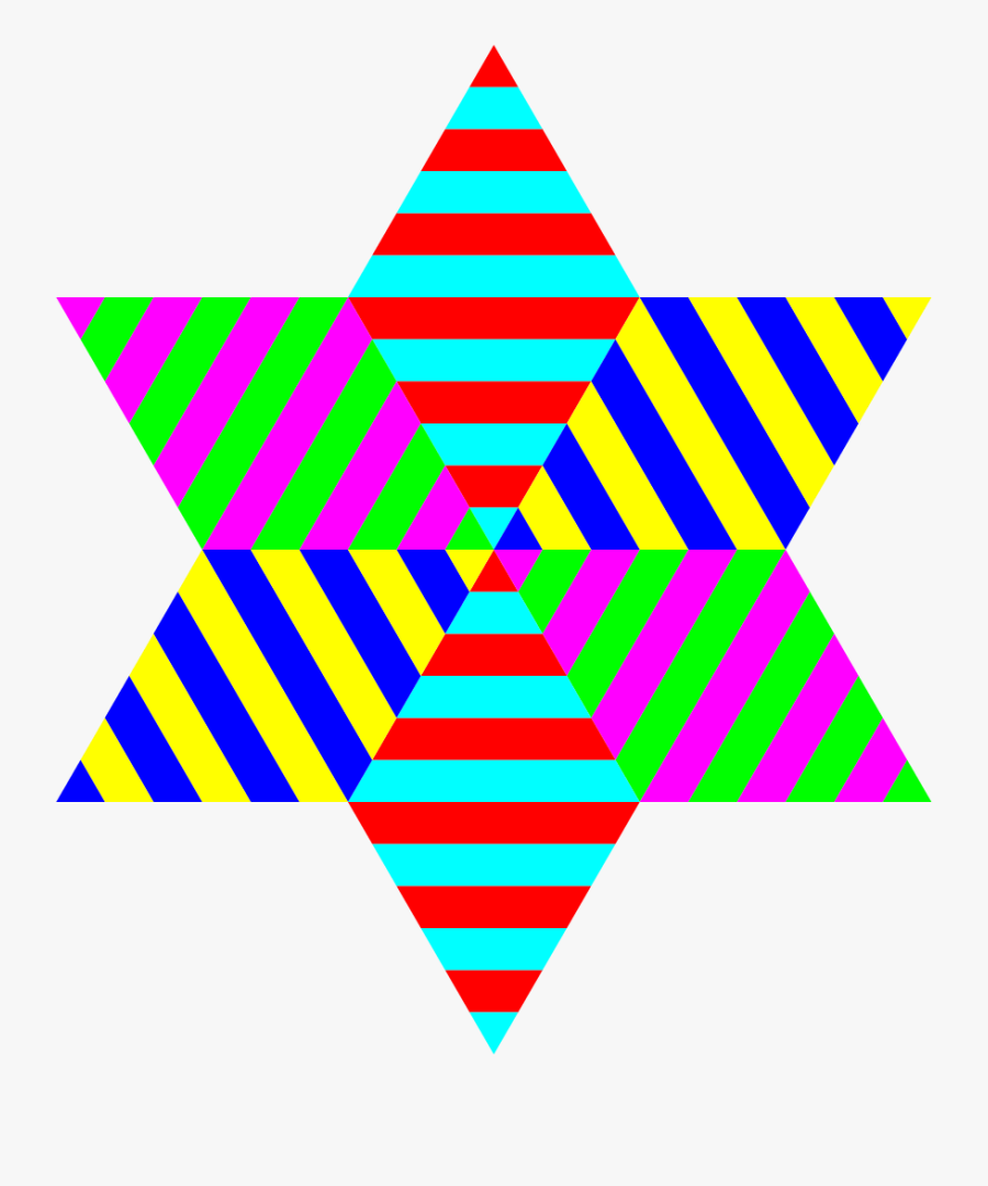 Hexagram Triangle Stripes - Clip Art, Transparent Clipart