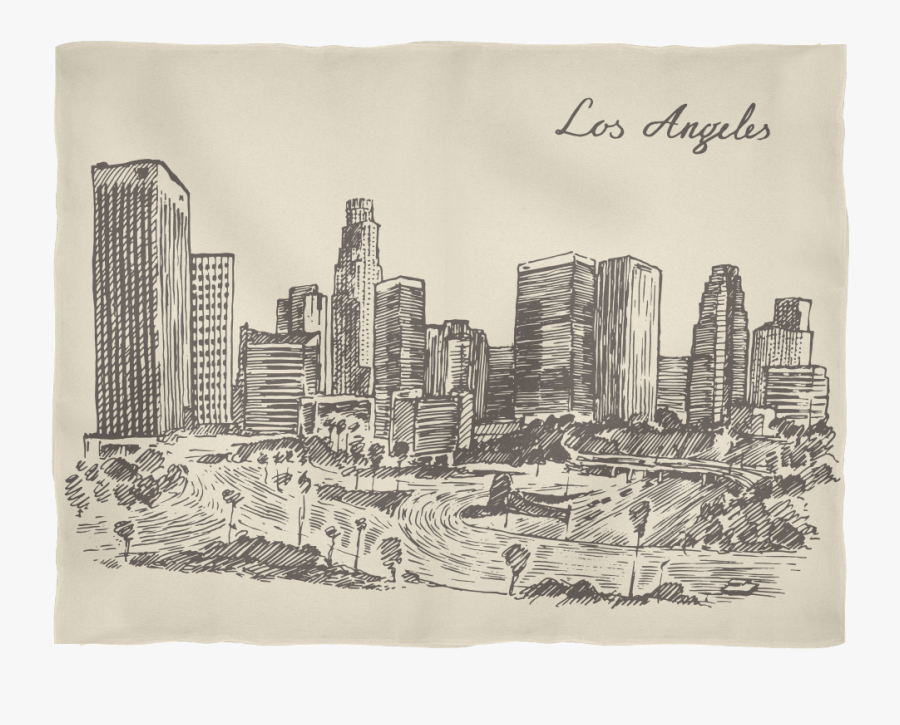 Clip Art Los Angeles California Hand - Skylines California Los Angeles Drawing, Transparent Clipart