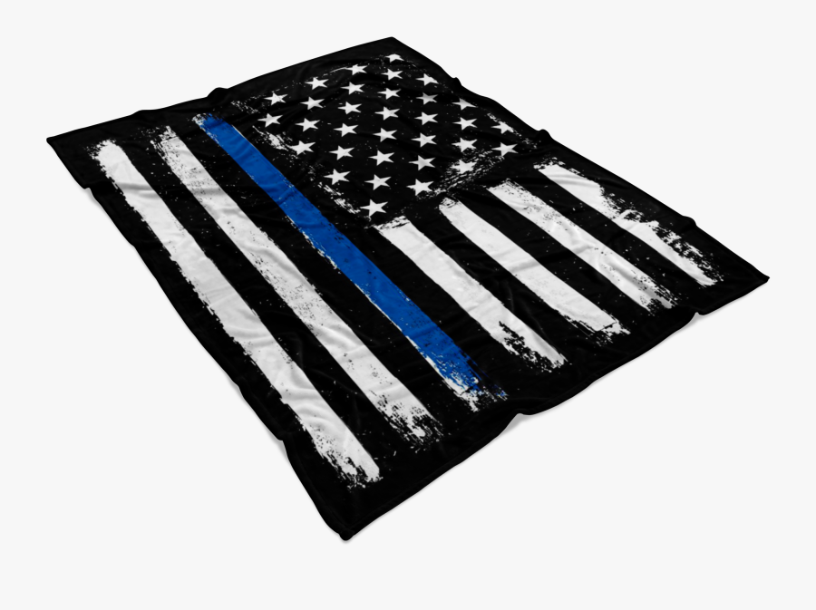 Distressed Thin Blue Line Stars And Stripes Fleece - Handkerchief, Transparent Clipart