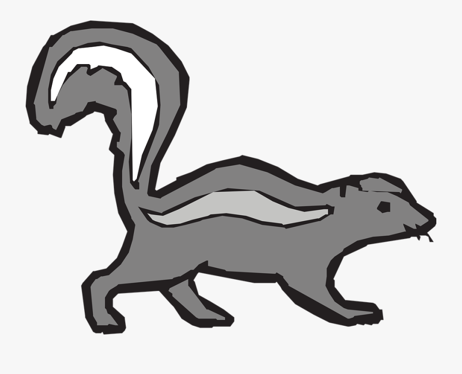 Gray, Stripes, Walking, Skunk - Striped Skunk Clip Art, Transparent Clipart