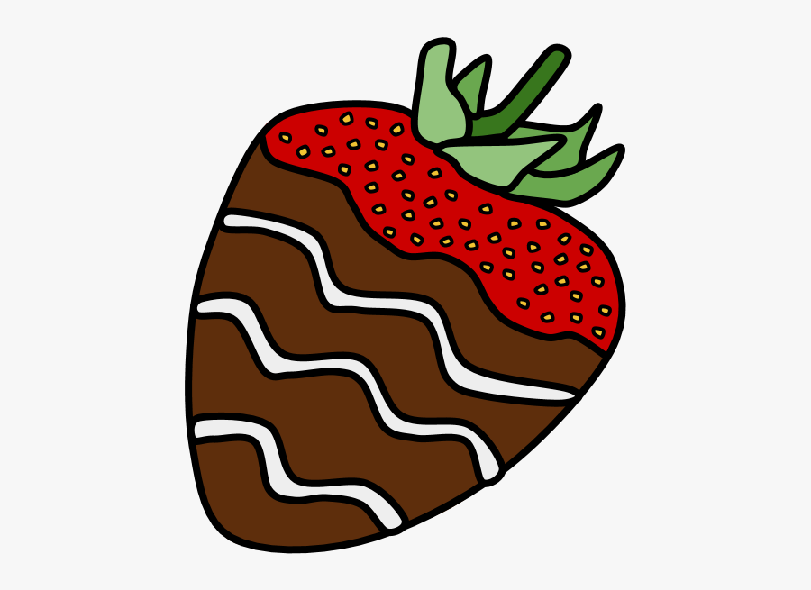Chocolate Dipped Strawberry, White Chocolate Stripes, Transparent Clipart