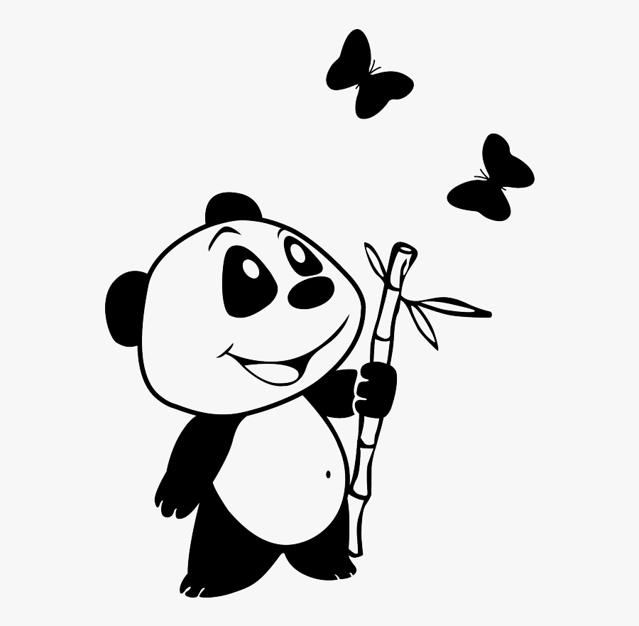 Panda Stickers, Panda Sticker, Teddy Bear Decal, Cheap - Black And White Panda Stickers, Transparent Clipart