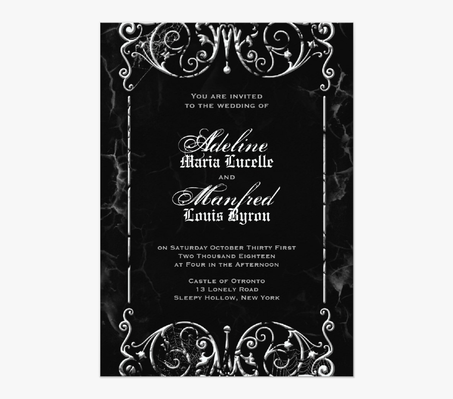 Clip Art Dark And Debonair For - Gothic Wedding Invitations, Transparent Clipart