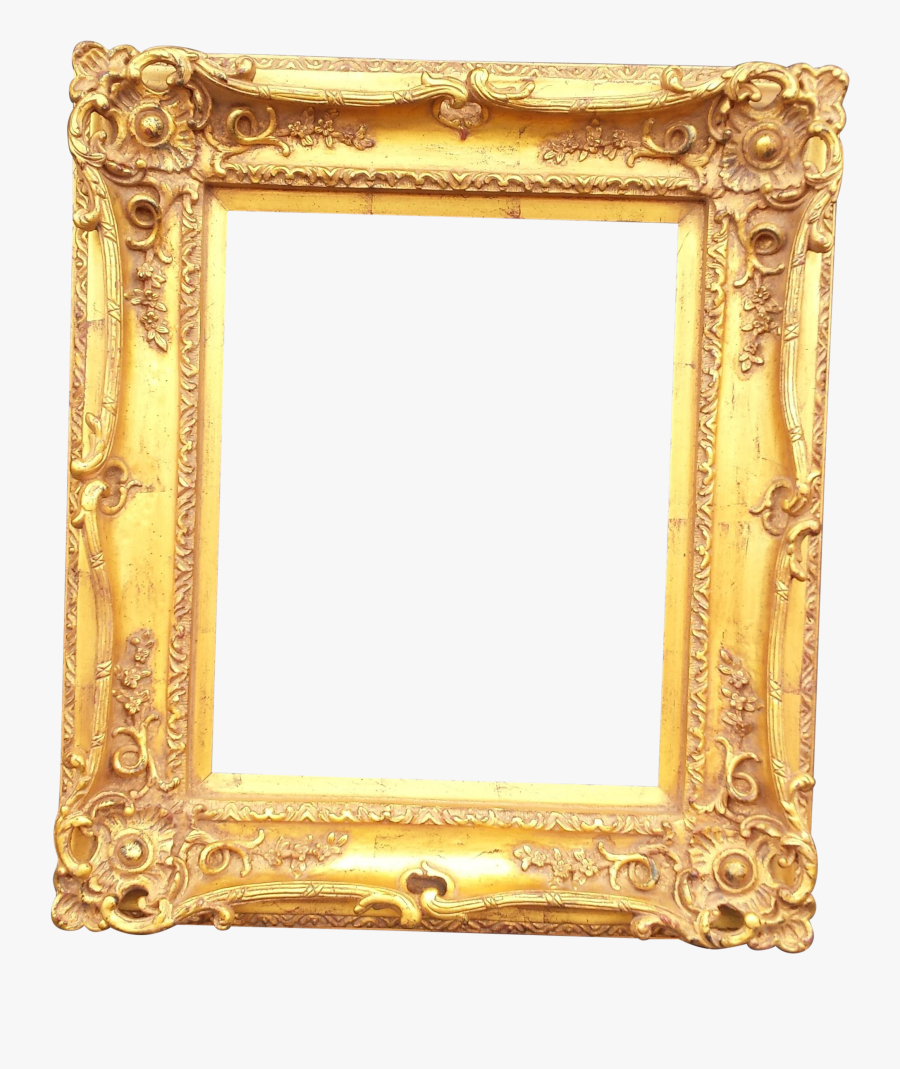 Clip Art Gold Hand Leafed Picture - Gold Vintage Picture Frame, Transparent Clipart