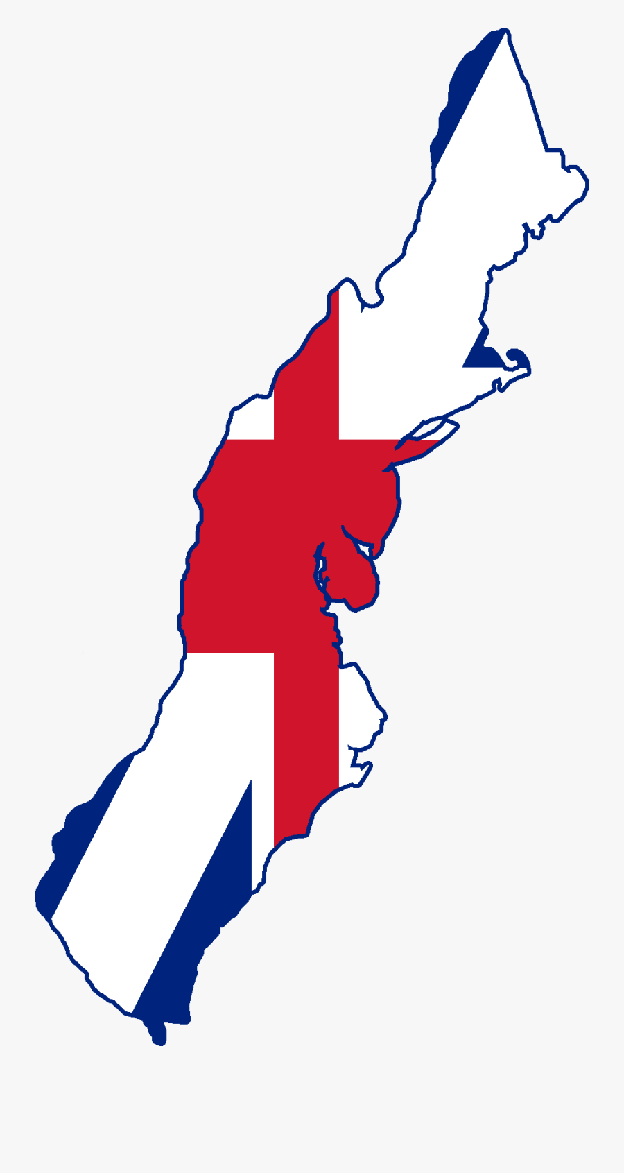 Pictures Of The Thirteen Colonies - 13 Colonies Flag Map, Transparent Clipart
