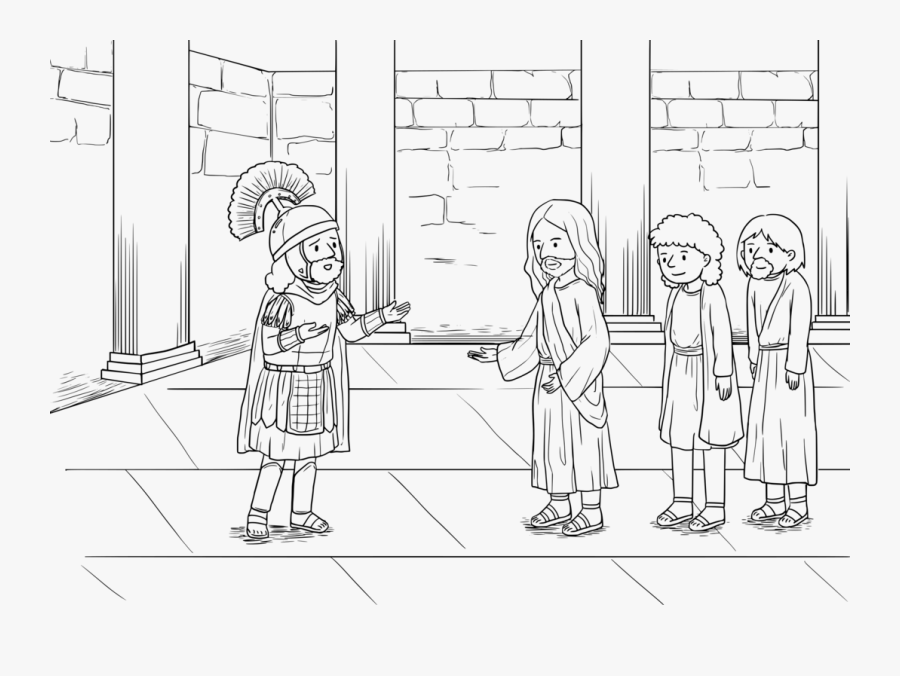 Jesus Heals Centurion's Servant Coloring, Transparent Clipart