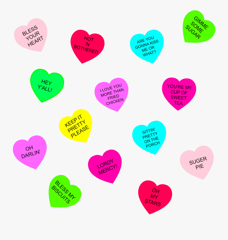 Southern Conversation Heart Valentine Wallpaper - Heart, Transparent Clipart