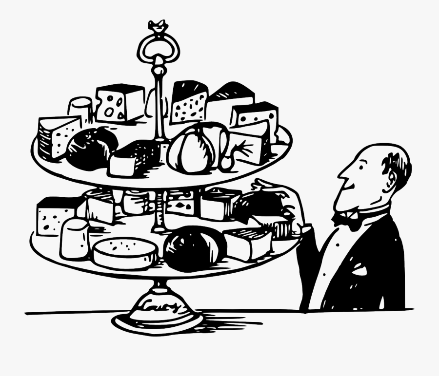 Buffet Food Black And White Clipart, Transparent Clipart