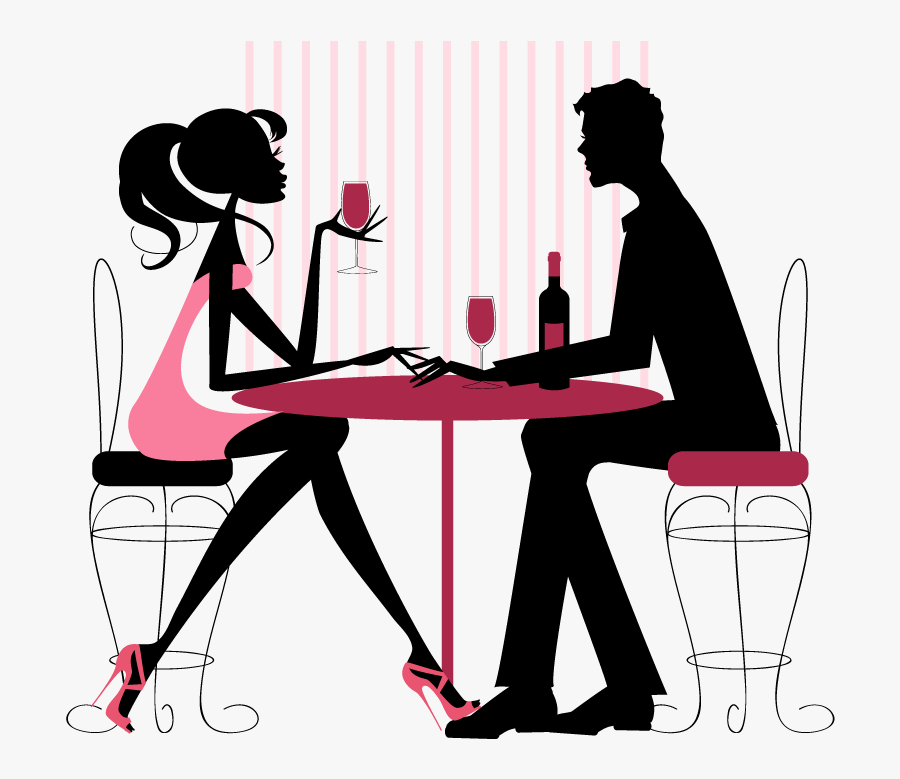 Valentine"s Dinner @ Kanèl Restaurant / Le Plaza - Couple Date Night Cartoon, Transparent Clipart