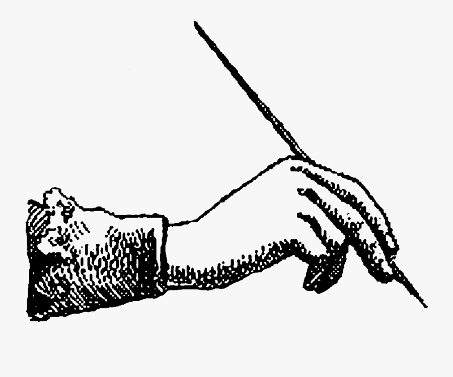Writing Clipart Vintage - Hand And Quill, Transparent Clipart