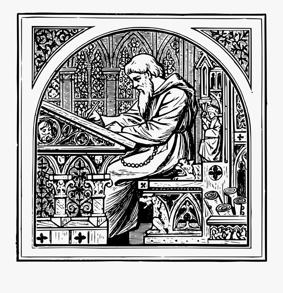 Scribe Writing - Medieval Writing Desk, Transparent Clipart
