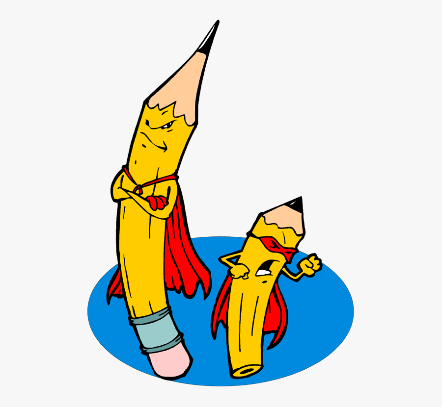 Superheroes Clipart Writer - Super Hero With Pencil, Transparent Clipart