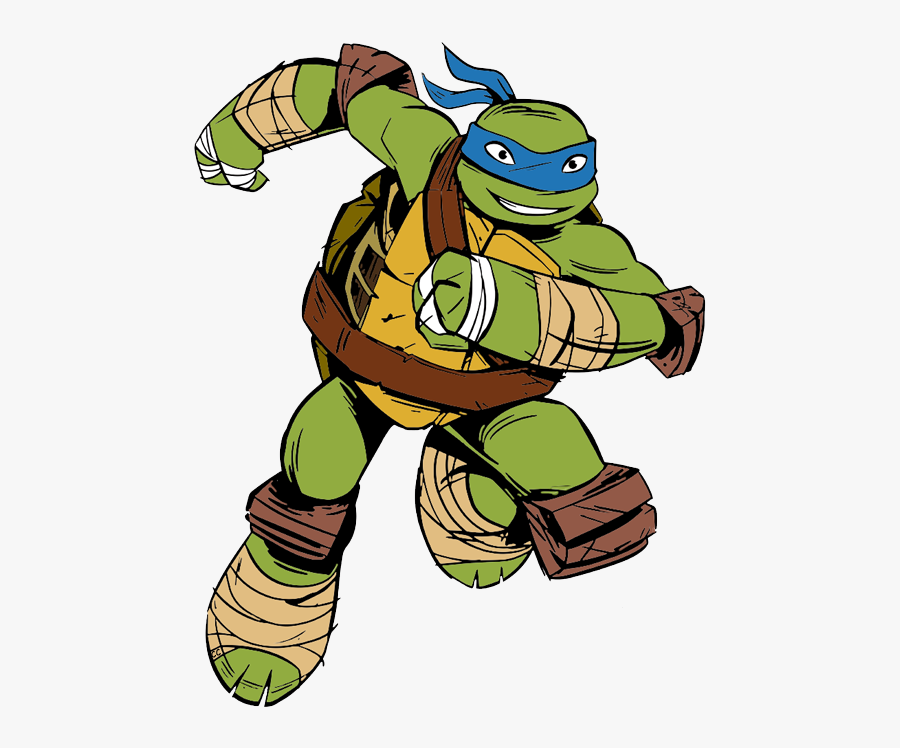 Fictional Mutant Ninja Turtles,turtle,clip Art,reptile - Leonardo Ninja Turtle Cartoon, Transparent Clipart