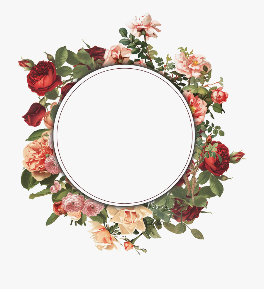 Round Floral Frame Png Clipart - Vintage Flower Frame Png, Transparent Clipart
