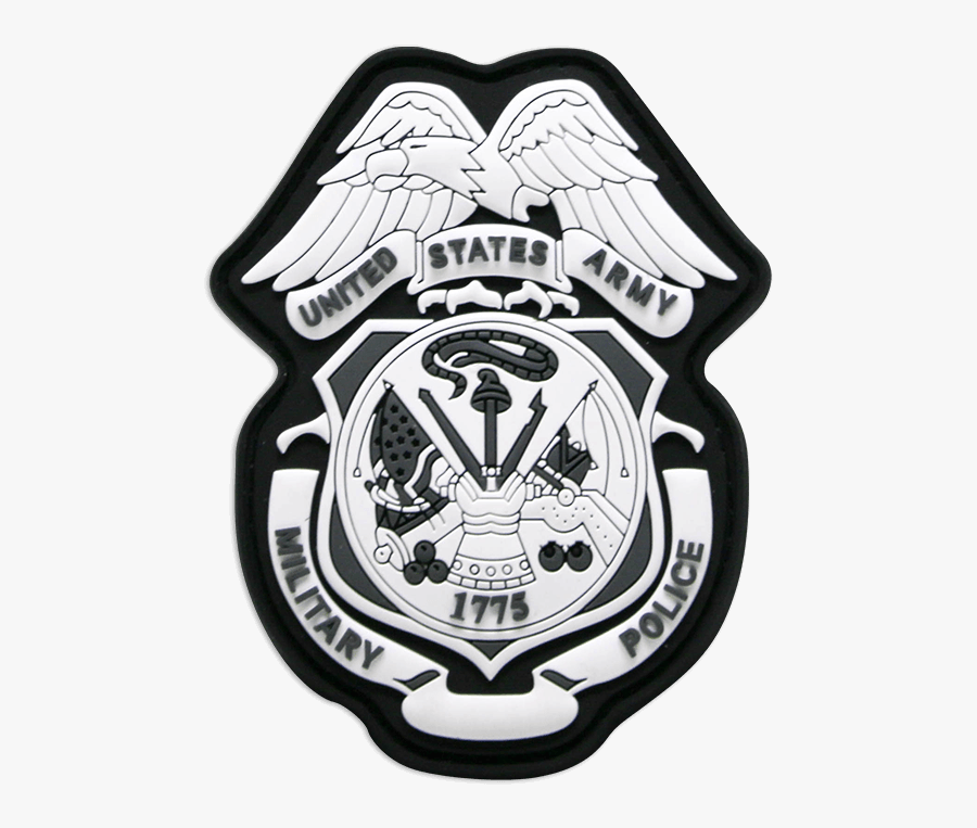 Transparent Police Badge Clipart Black And White - Army Mp Badge Patch, Transparent Clipart