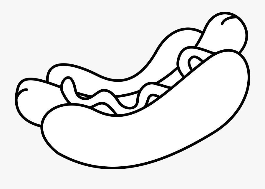 Black And White Hot Dog Clip Art, Transparent Clipart