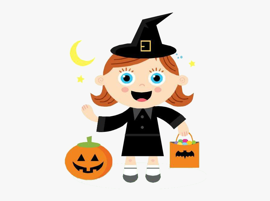 Halloween Writing Clipart - Girl Trick Or Treating Clipart, Transparent Clipart