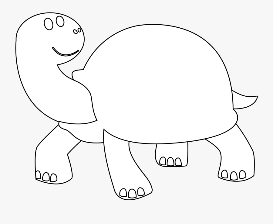 Colorful Animal Turtle Tortise Black White Line Art - Black Drawings Of Animals, Transparent Clipart