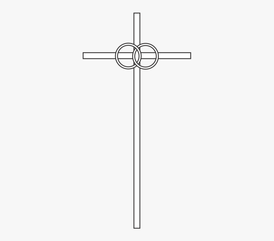 Cross With Wedding Rings Png - Cross, Transparent Clipart