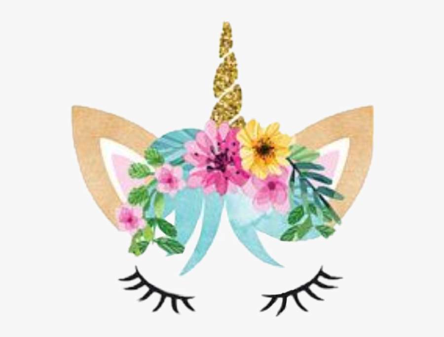 Unicorn Clipart Floral - Unicorn Reverse Canvas, Transparent Clipart