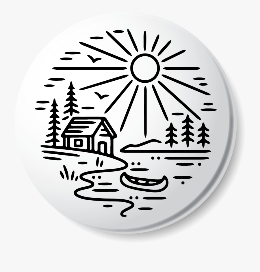 Canoe Cabin Lake Magnet - Canoe On Lake Clip Art, Transparent Clipart