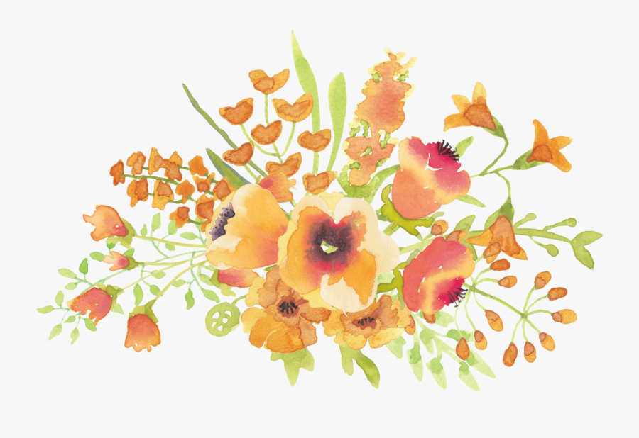 Flower Cliparts Png Orange - Yellow Flower Watercolor Transparent Background, Transparent Clipart