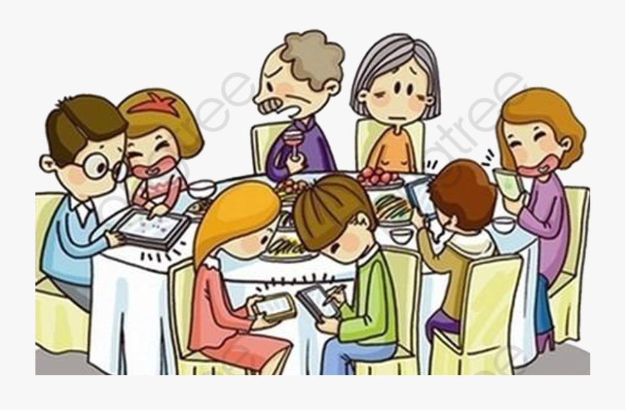 Family Dinner Play Mobile Phone Do Not Respect Each - Disconnect With The Real World, Transparent Clipart