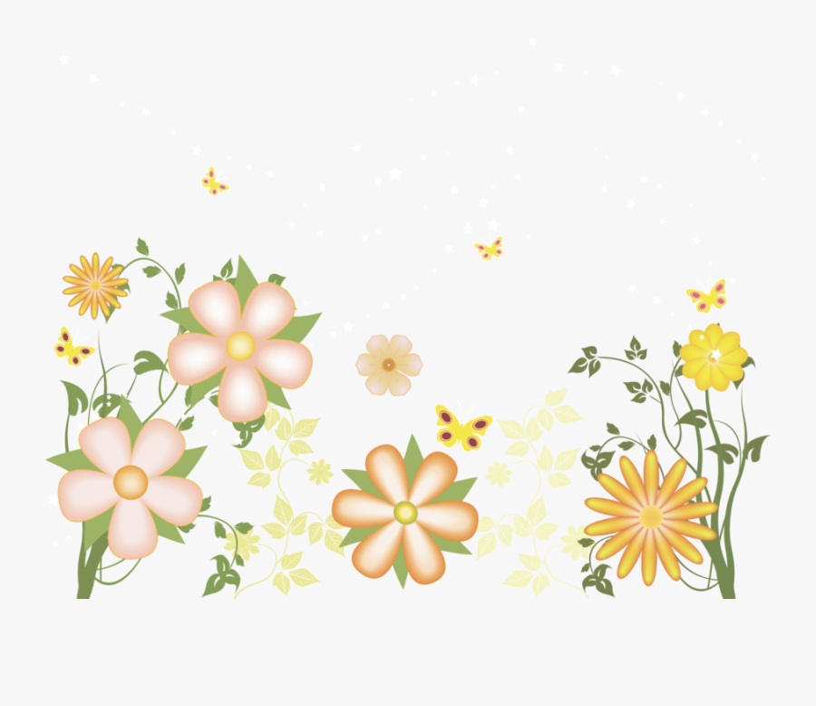Flower Free Content Clip Art - Background Flower Border Design, Transparent Clipart