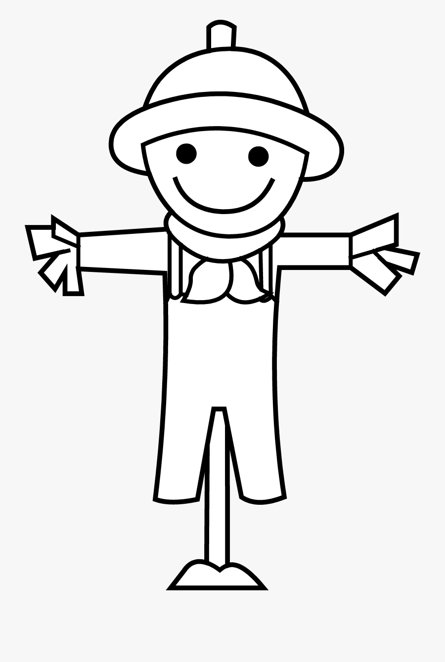 Harvest Clipart Black And White - Scarecrow Black And White, Transparent Clipart