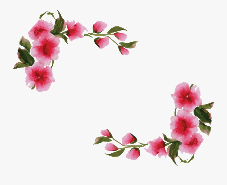 Watercolor Flower Border Png - Watercolor Flowers Borders Png, Transparent Clipart