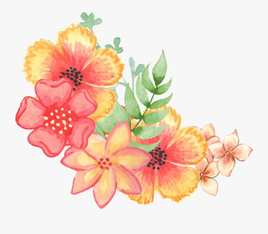 Floral, Decoration, Embellishment, Watercolor, Flowersfloral - Public Domain Free Watercolor Flowers, Transparent Clipart