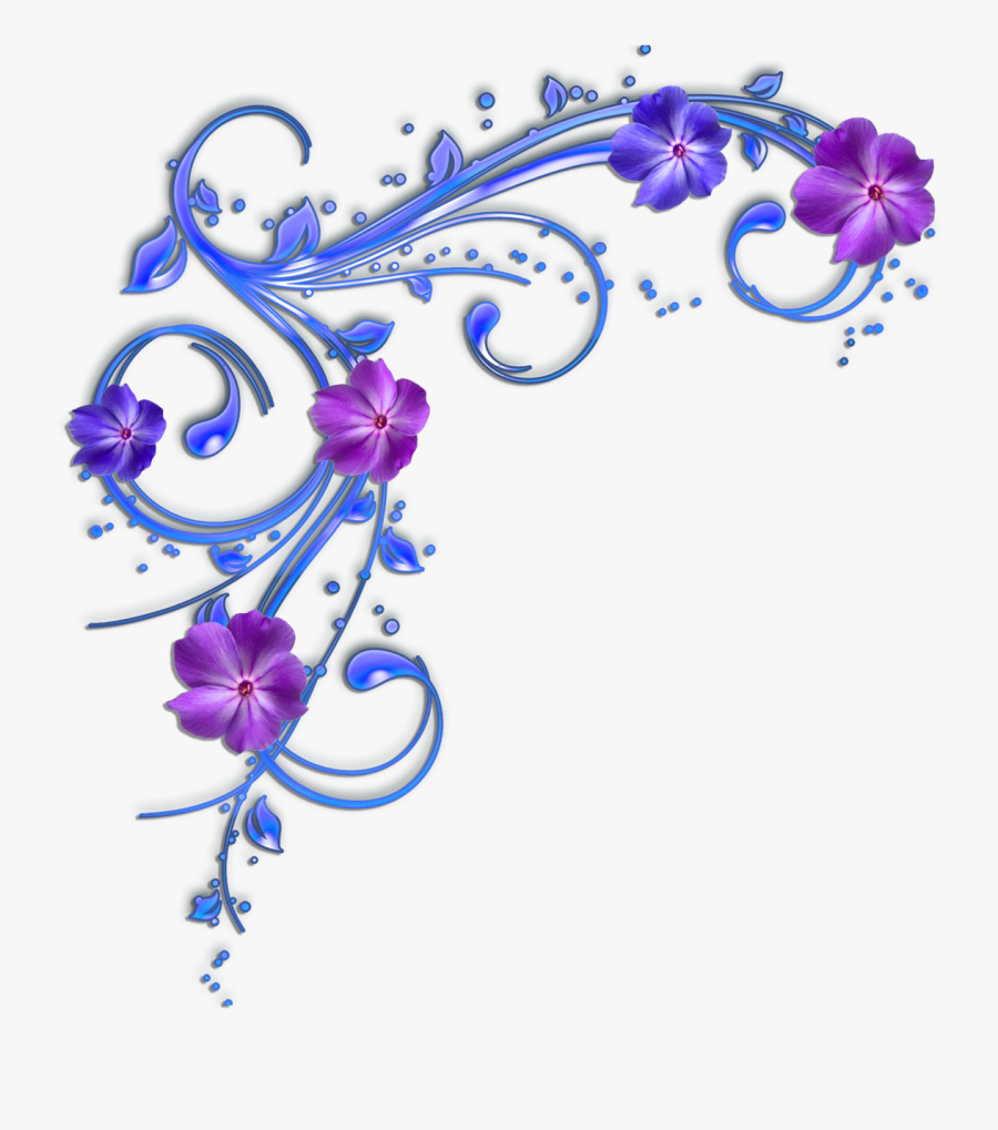 Purple And Blue Flowers Clipart, Transparent Clipart