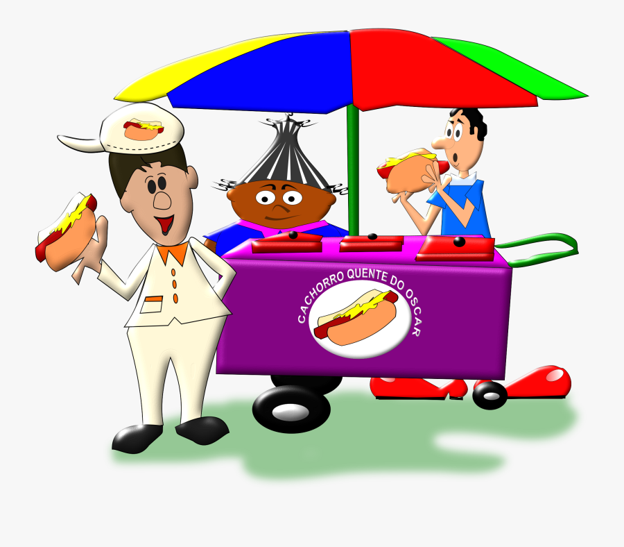 Hot Dog Clipart Svg - Hot Dog Vendor Clipart, Transparent Clipart